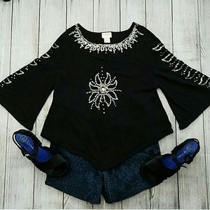 Central Park West sequined asymmetrical sweater