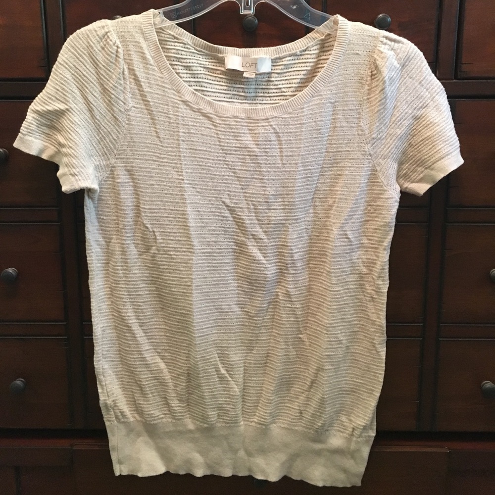 Cream short sleeve top