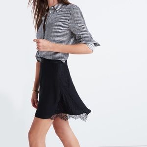 Madewell Silk Lowlight Lace Inset Skirt - NWT