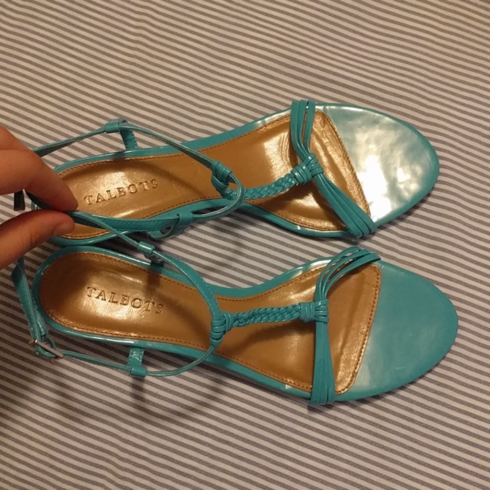 Talbots turquoise strappy sandals, size 9.5