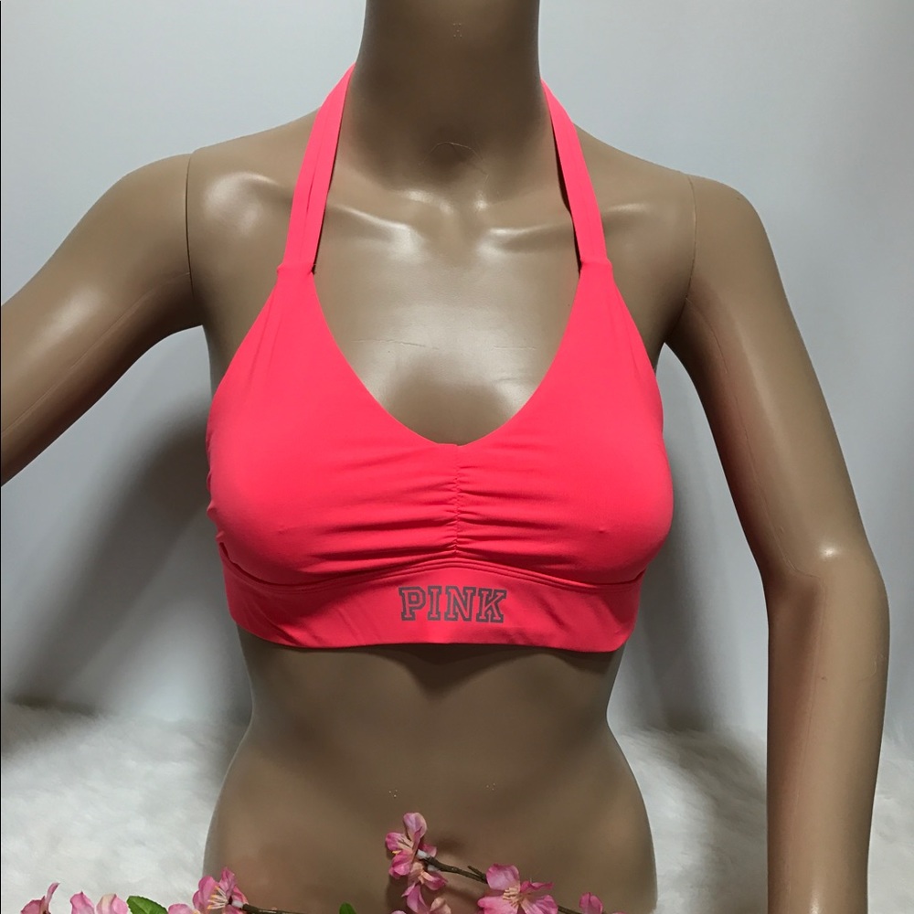 PINK ULTIMATE HALTER SPORTS BRA Small