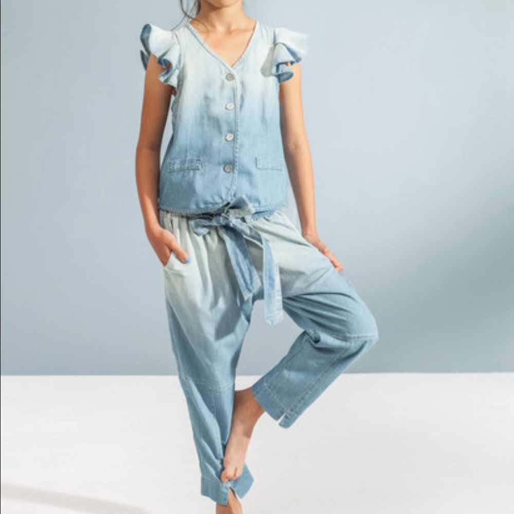 Denim Bow Pants