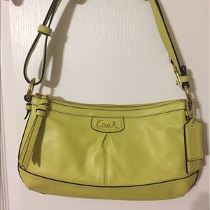 Yellow COACH over the shoulder purse