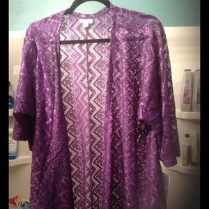 BNWT LLR Purple Lace Lindsay Kimono Cardigan