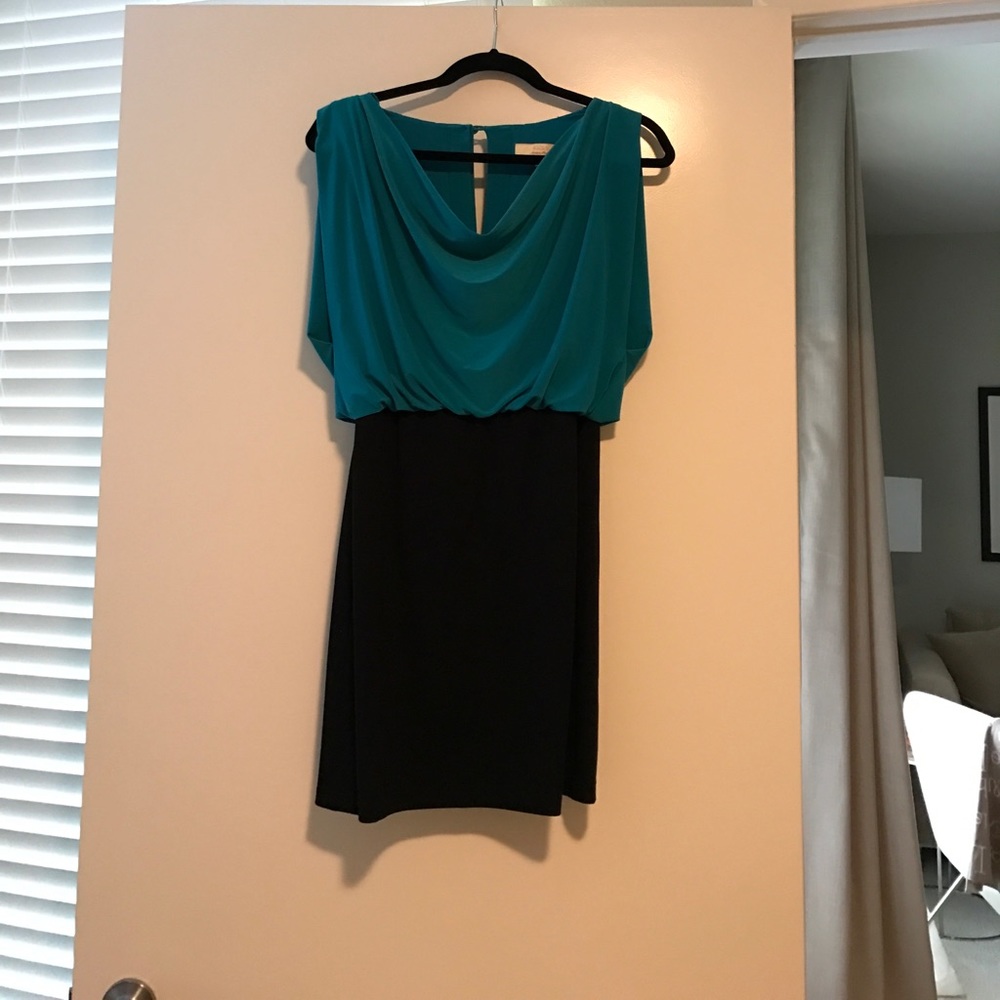 Aidan Green and black dress