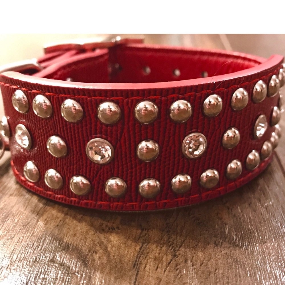 Brand new red rhinestone small dog collar ❤