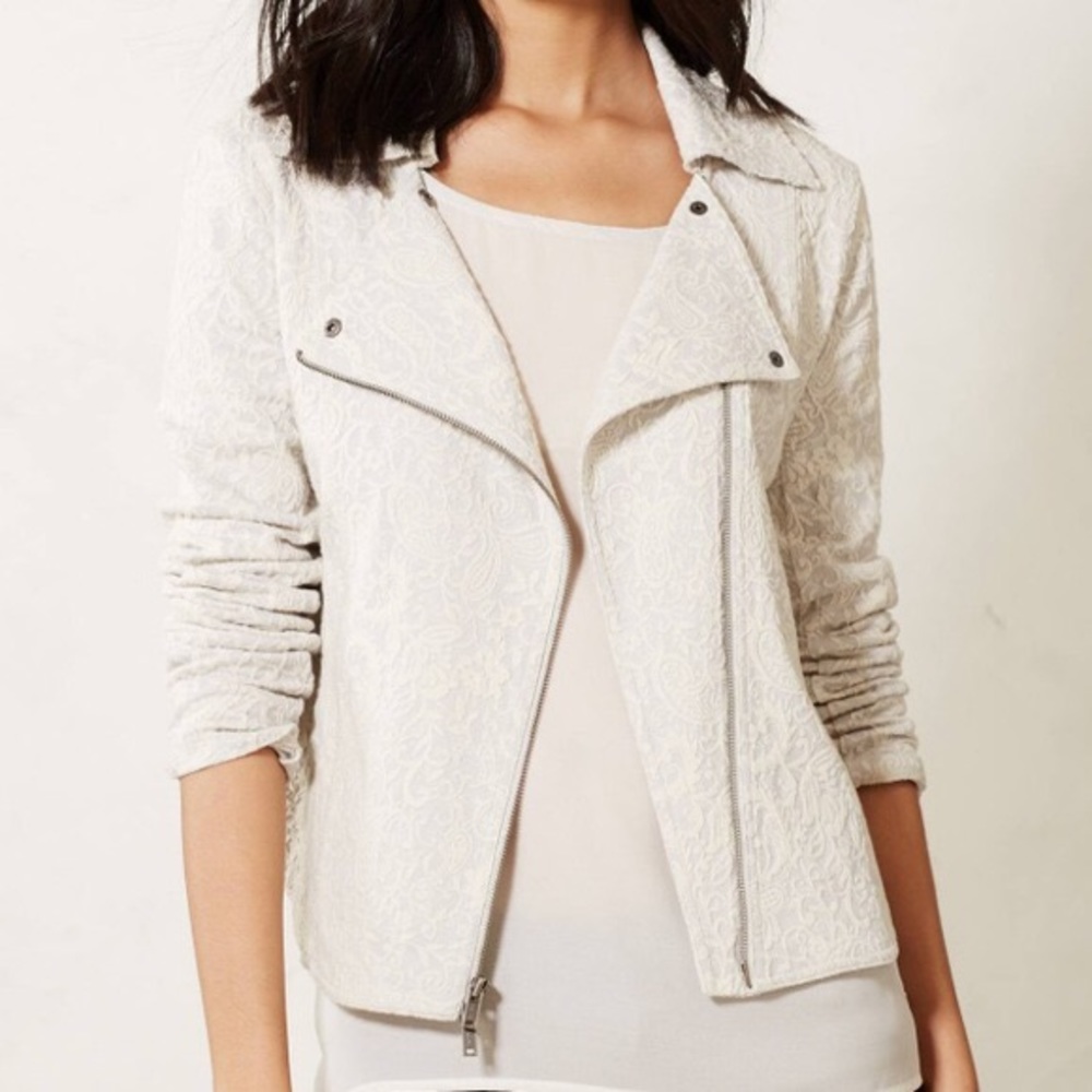 Anthropologie Luddy Jacquard Moto Jacket