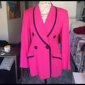 Christian Dior pink and navy blue blazer
