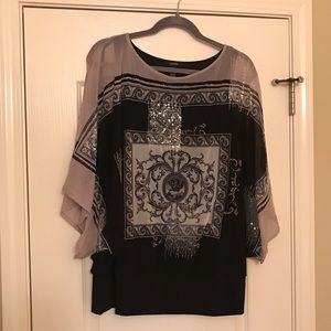 Alfani brand dressy top with sequin detail