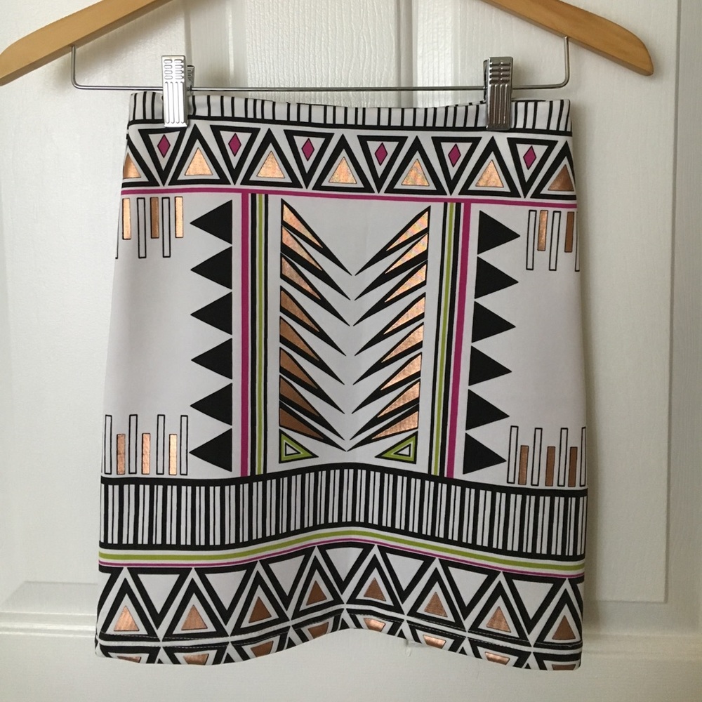 MINKPINK bodycon tribal print skirt.