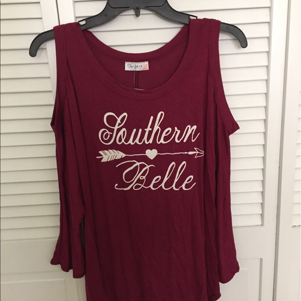 Southern Belle Cold shoulder top Size Large