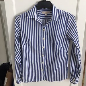 Blue and white Stripped Button-Down
