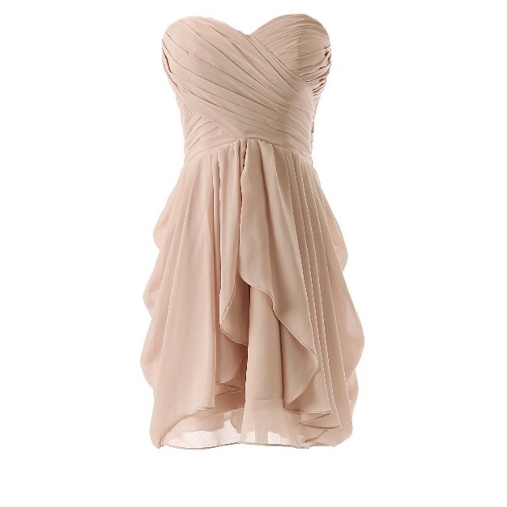 NWT Chiffon Sweetheart Dress - Champagne!