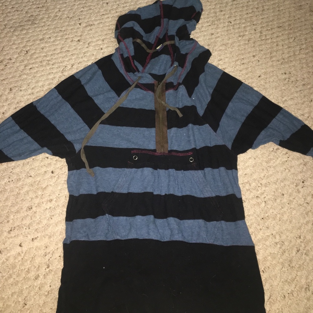 Free people striped Henley hoodie