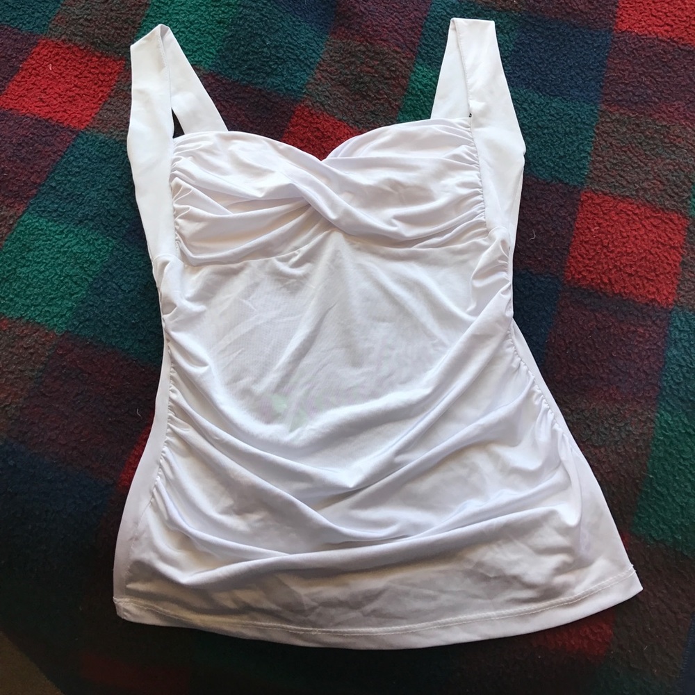 White silk tank