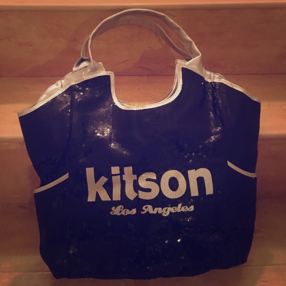 ❣️Kitson❣️ black and silver sequins tote bag (L)