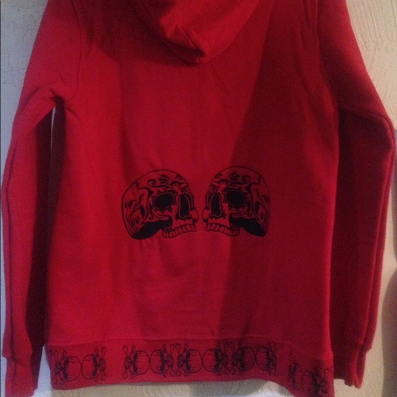 Juniors size medium full zip hoodie w/skull emb. - Picture 2 of 4