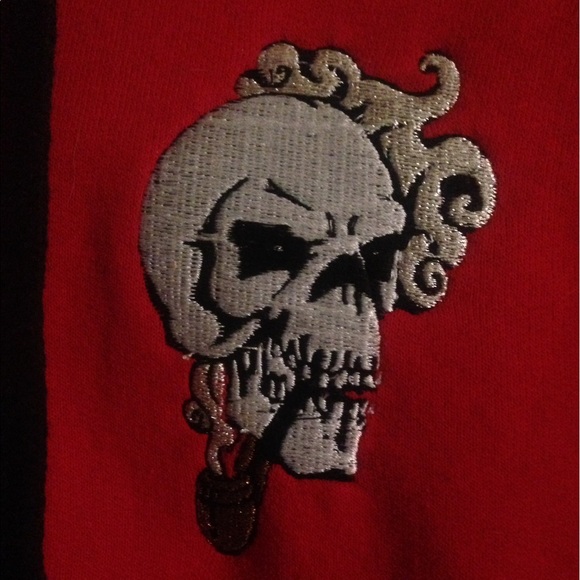 Juniors size medium full zip hoodie w/skull emb. - Picture 3 of 4