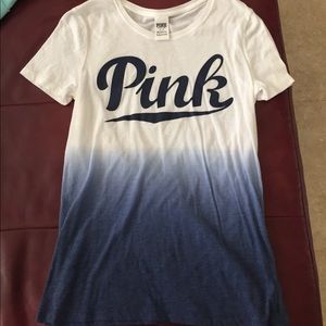 Short sleeve PINK fade blue shirt