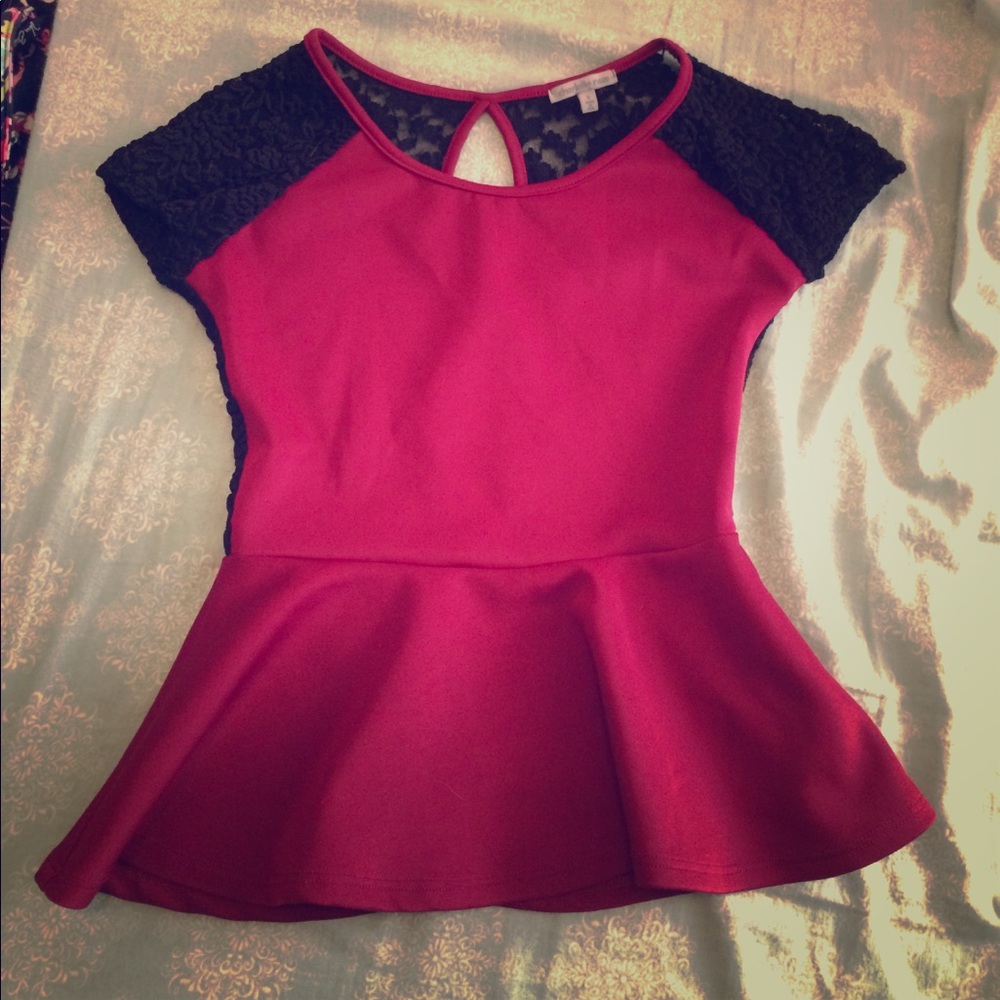 Peplum and lace shirt!