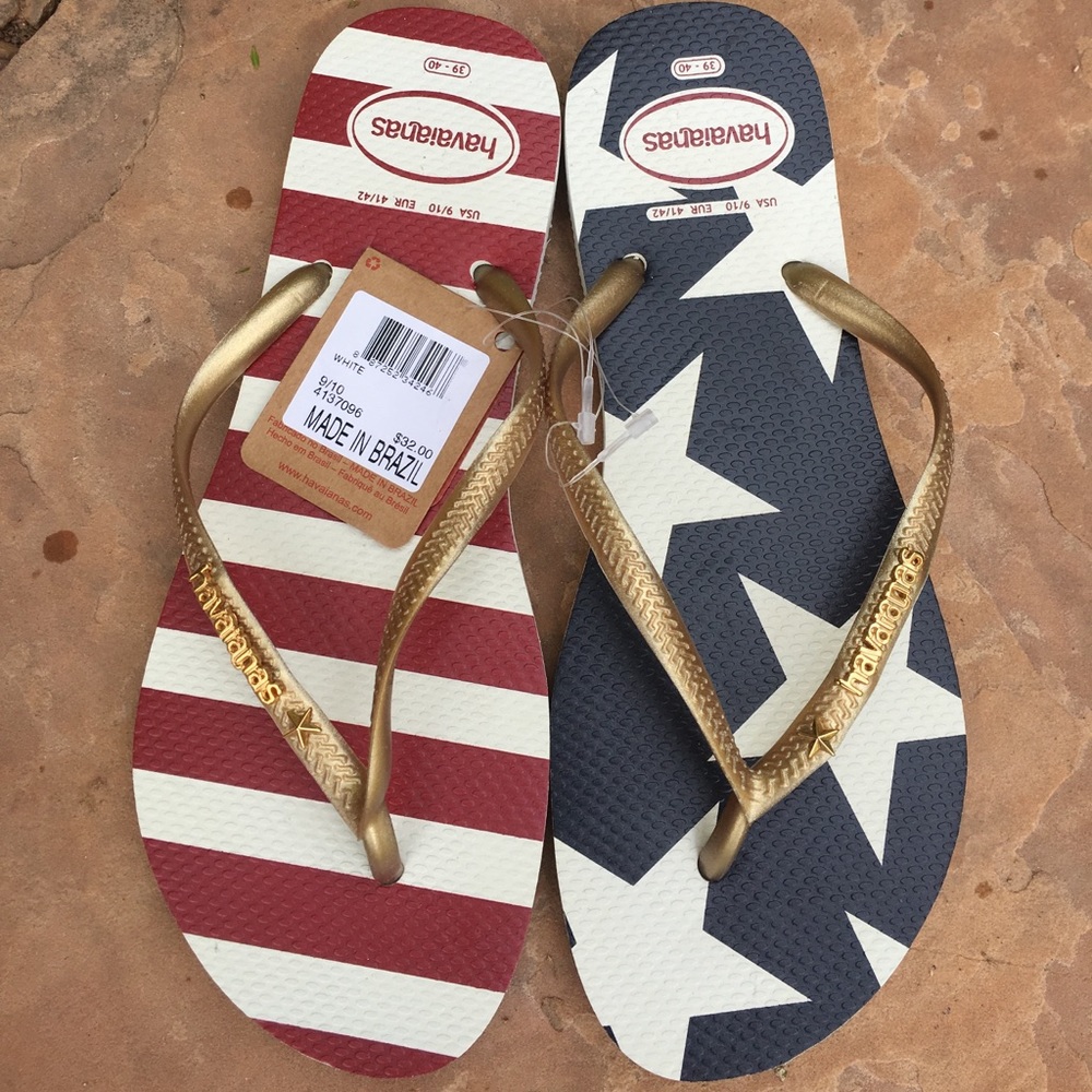 Red, white and blue Havaianas Flip Flops