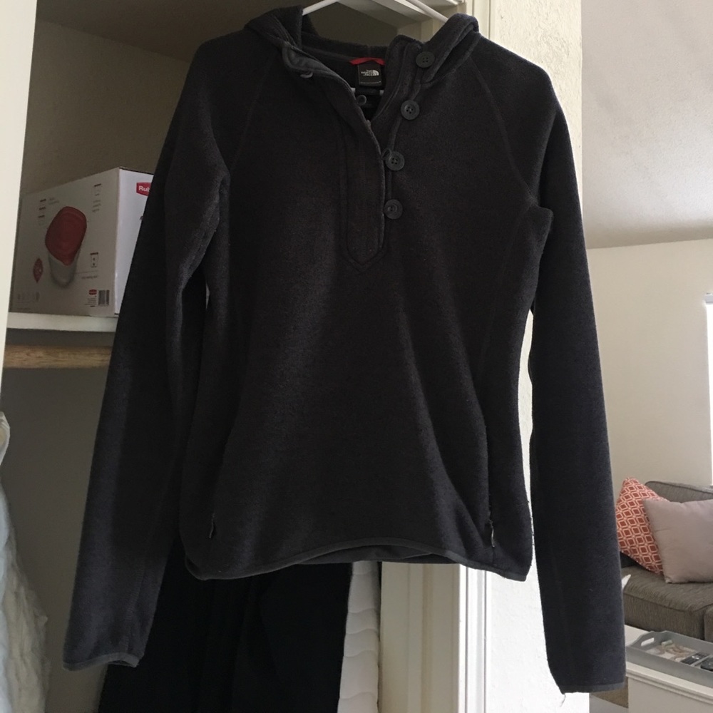 The North Face quarter zip hoodie dark grey