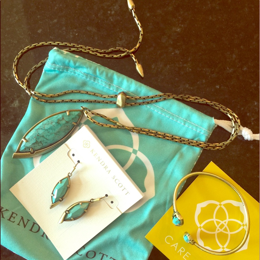 SET of 3 Kendra Scott Turquoise Magnesite