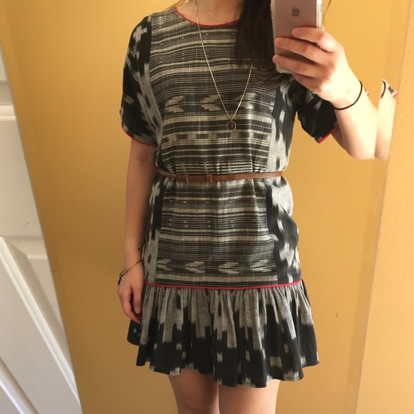 tribal print drop hem dress - Picture 1 of 2