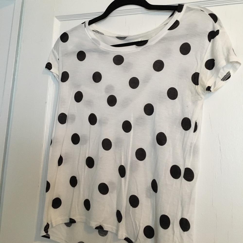 Madewell Hi-Line black polkadot t-shirt xs