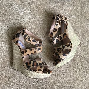 Brand new leopard wedge heels