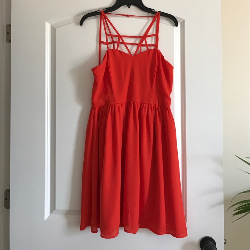 Strappy orange dress