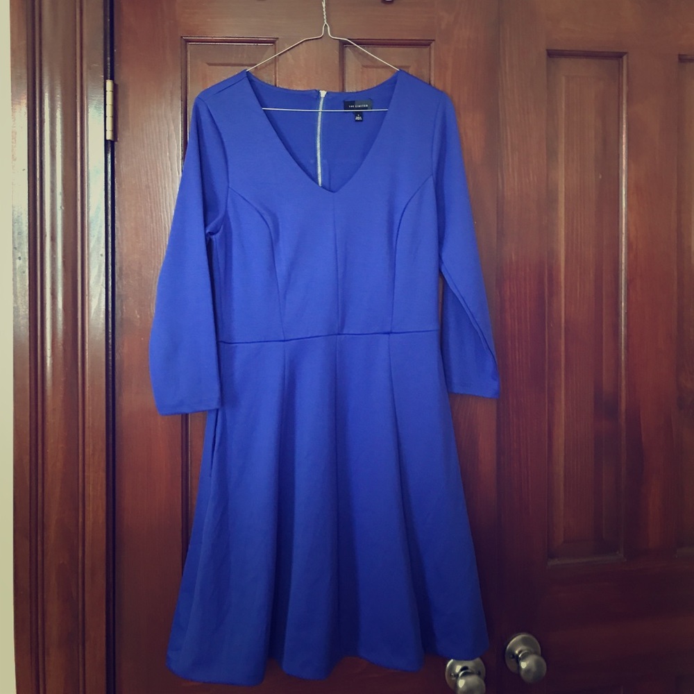 Blue-purple long sleeved dress