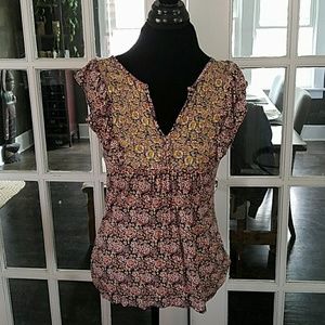 Anthro fun mixed floral spring top
