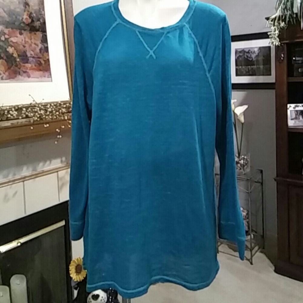 Faded glory teal long sleeve shirt.