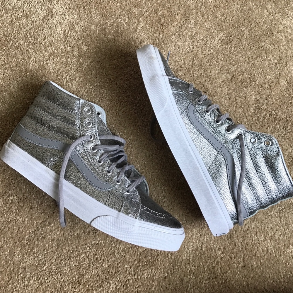 Silver high top vans