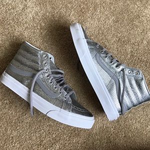 Silver high top vans