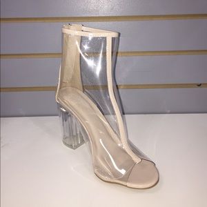 Transparent Ankle Booty Color Nude Women's