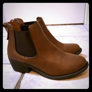 Brown ankle booties
