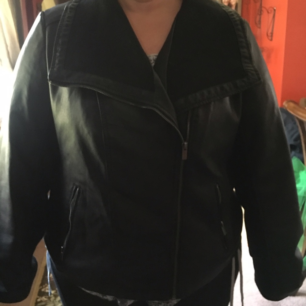 Black faux leather jacket