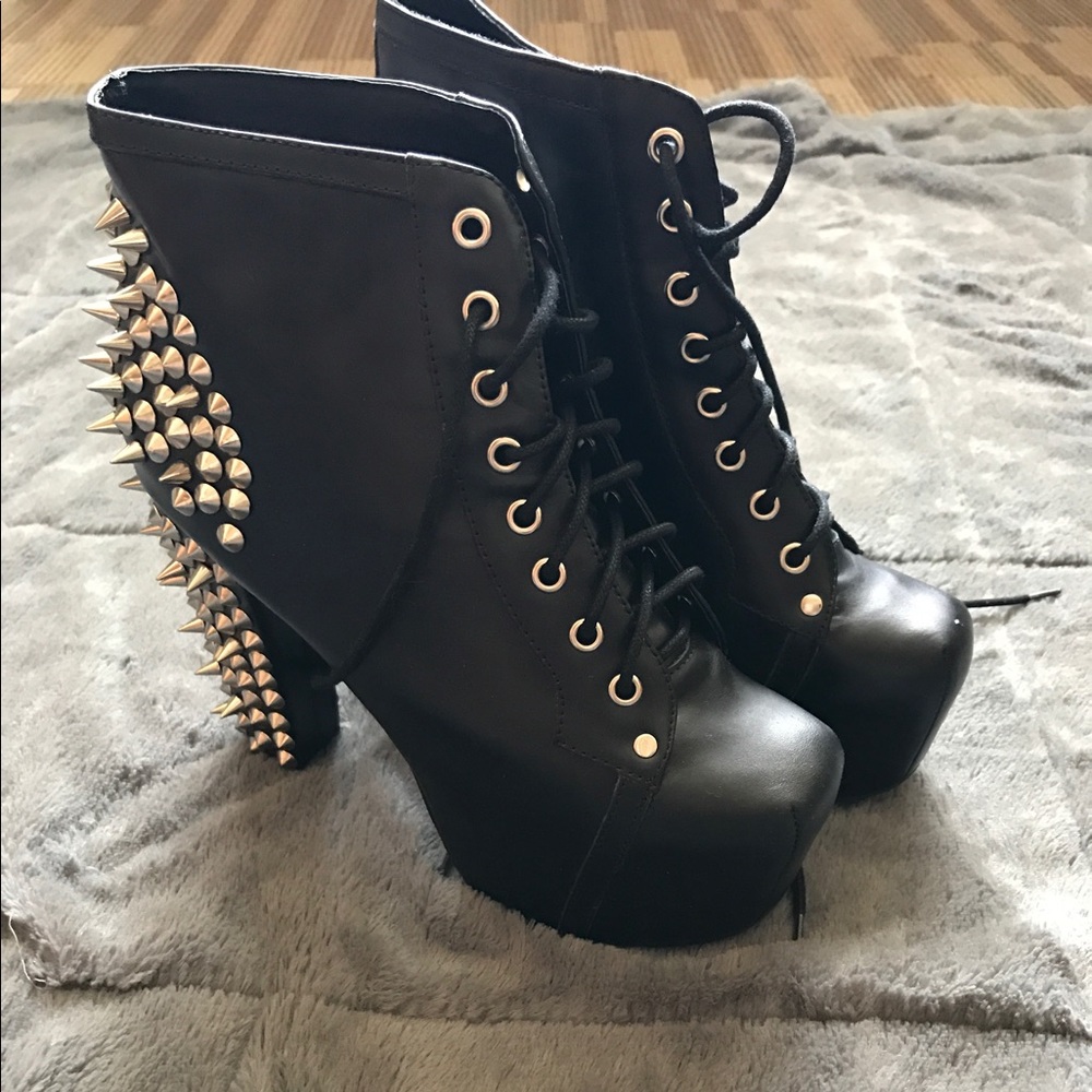 Jeffrey Campbell Spiked Lita Boot Black 8.5
