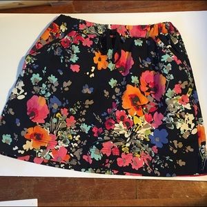 Merona drawstring elastic waist M floral skirt