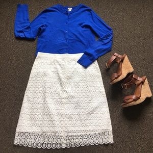 LOFT Skirt | Medium | Crochet | White | NWT
