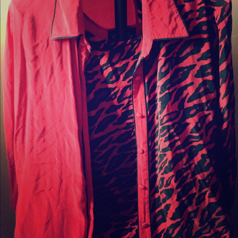 Bob Mackie 2x 2 piece silk blouse