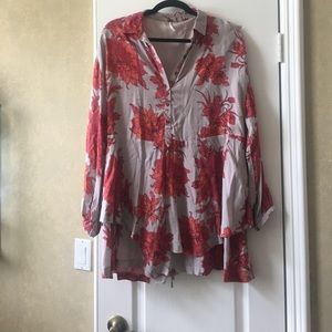 Free people floral shirt dress