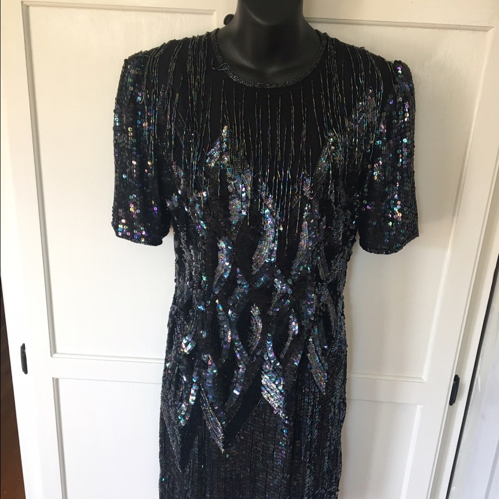 Authentic 80's Vintage Sequined/tassel dress