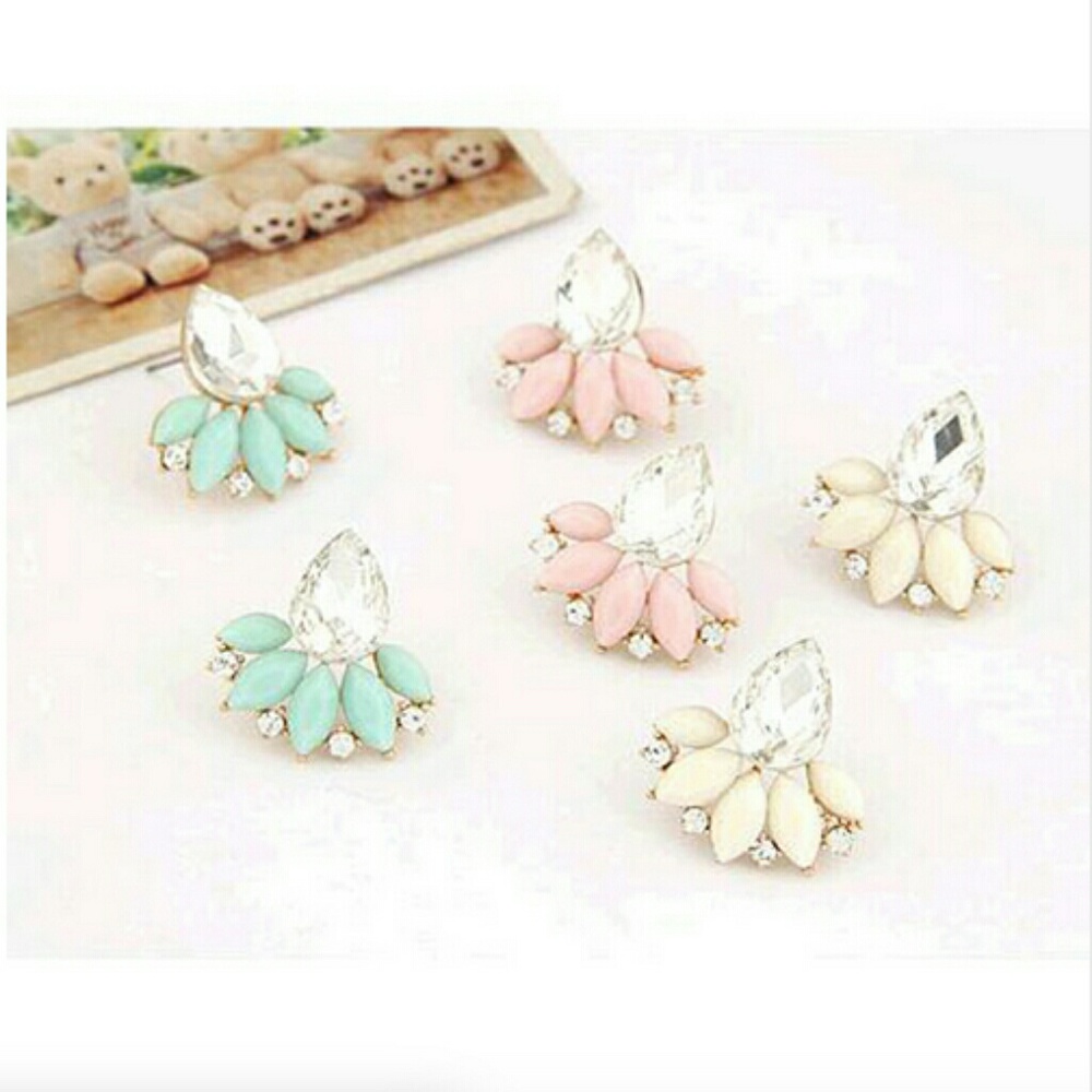 HOST PICK Pink Crystal Flower Jacket Earrings - Picture 3 of 8