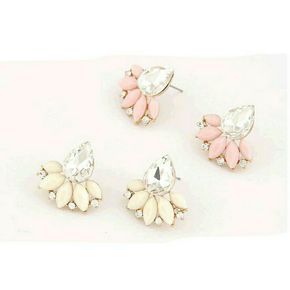 HOST PICK Pink Crystal Flower Jacket Earrings - Picture 6 of 8