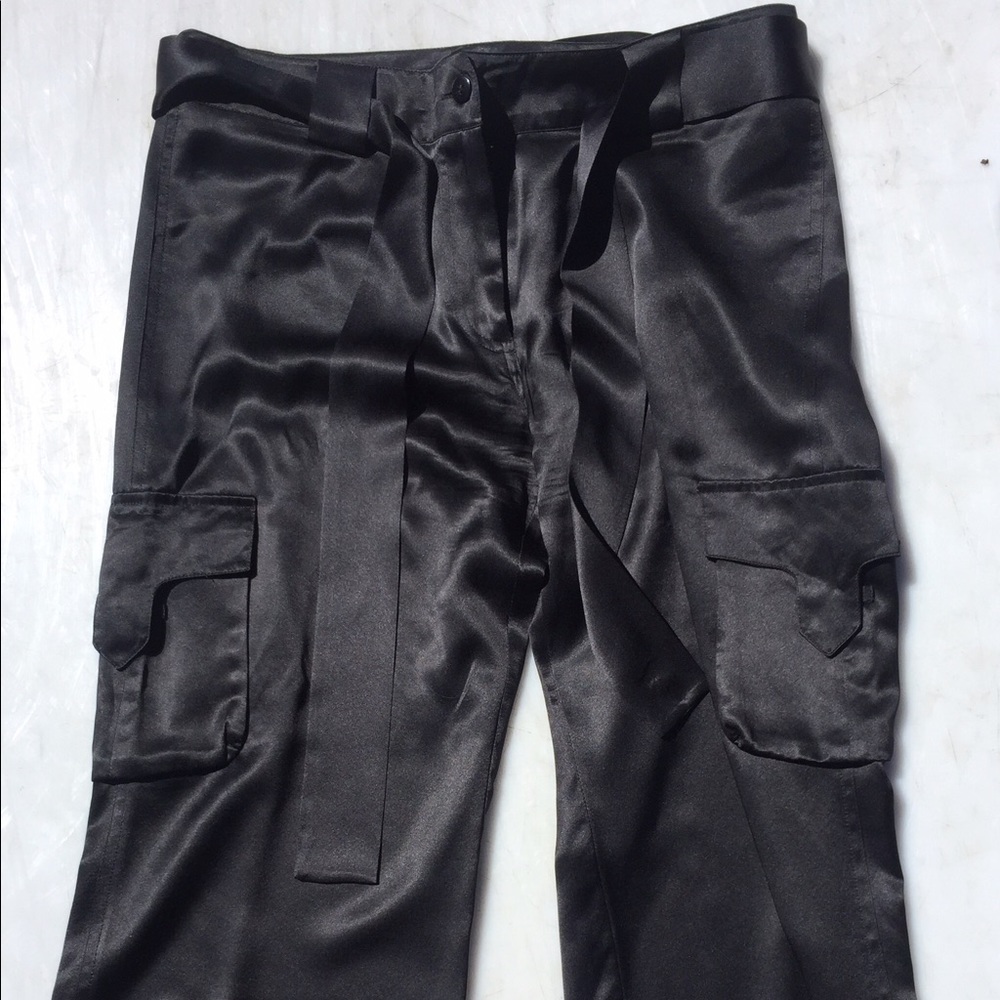 Kenzie black silk pants