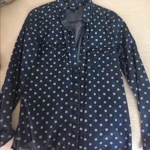 Old navy polka dot denim button down