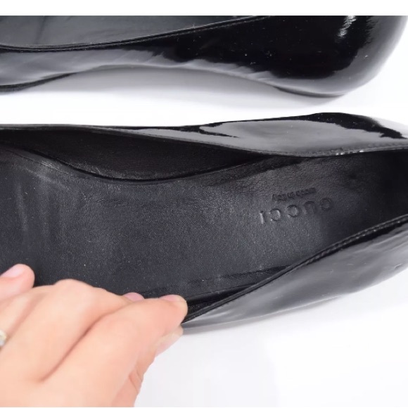 ❌SOLD❌Gucci patent leather peep toe flats - Picture 6 of 6